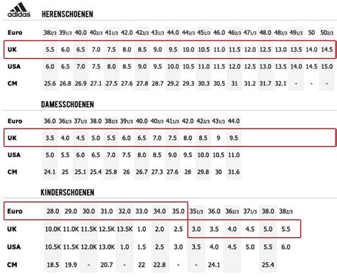 tabel schoenmaat adidas|Adidas shoenmaat.